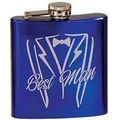 Stainless Steel Flask, Gloss Blue, 6 oz
